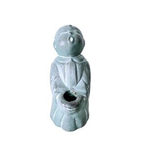 Isabel Bloom Singing Angel Choir Boy Concrete Sculpture Figurine Teal Green